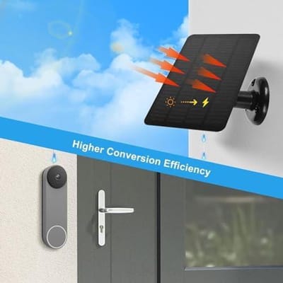 Zonnepaneel - Camera Oplader - Deurbel Voeden - Weerbestendig IP66 - 10 Watt - Zwart
