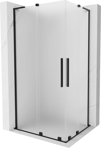 Mexen Velar L Duo schuifdouchecabine 90 x 80 , matglas, zwart - 871-090-080-02-33-70