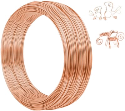 Draad, 1 mm 50 m Buigbare Aluminiumdraad voor Knutselen, Metaaldraad voor Sieraden maken, Kransen maken, Beeldhouwen, Modelleren - Roségoud