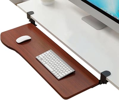 Keyboard Tray - Desk Extender - Werkruimte Creëren - Klembevestiging Zonder Boren - 75 cm - Walnoot