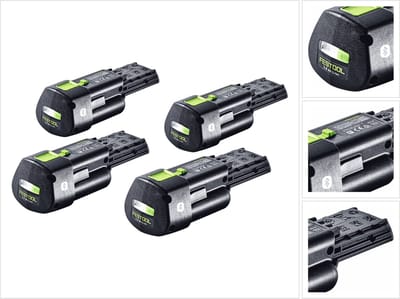 Festool accu set 4x BP 18 Li 3,0 Ergo I accu 18 V 3,0 Ah / 3000 mAh Li-Ion ( 4x 577704 ) met laadindicator