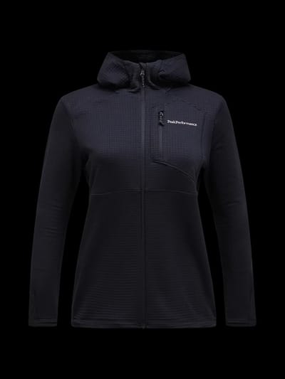 Trail Polartec® Power Grid™ Zip Hood Fleece Dames Black M