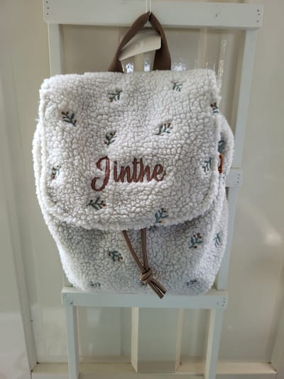 back to school Jollein teddy rugzak/rugtas lovely met geborduurde naam