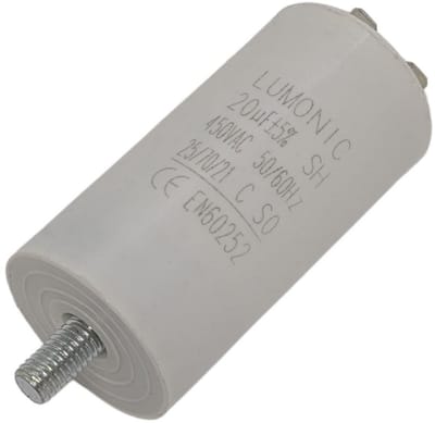 Motorcondensator 20µF 450V - Bedrijfscondensator Radiaal met Connector 6,3x0,8mm