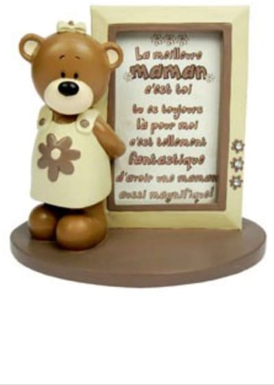 Beeldje met kader 11cm kwikki bruin maman