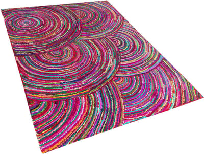 KOZAN - Laagpolig vloerkleed - Fuchsiapaars - 160 x 230 cm - Katoen