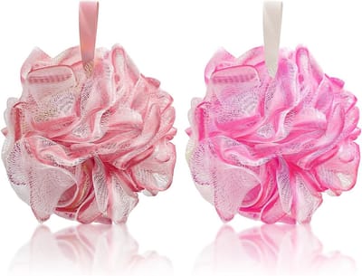 Grote Bad Sponsen voor Mild Peelen, 2-Pack Zachte Mesh Douchesponsen voor Mannen en Vrouwen, Lichaamsverzorging en Exfoliatie