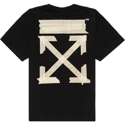 Off-White Golden Arrow Tape Patch Klassiek T-shirt Heren Tops Zwart OMAA038G20JER0021048 XXS beige