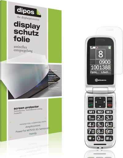 dipos – 4x Matte Beschermfolie geschikt voor Amplicomms PowerTel M7510-3G Senioren-Handy | Krasbestendige & antireflecterende Screenprotector Ultra-Thin