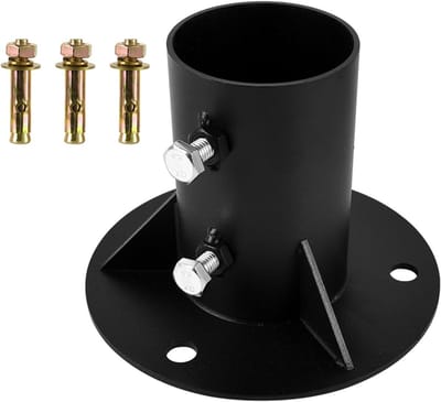 Stevige 65mm Post Base voor het bevestigen van vlaggenmasten, zwembadladers en leuningen, duurzame metalen vloerflens voor optimale stabiliteit en veiligheid