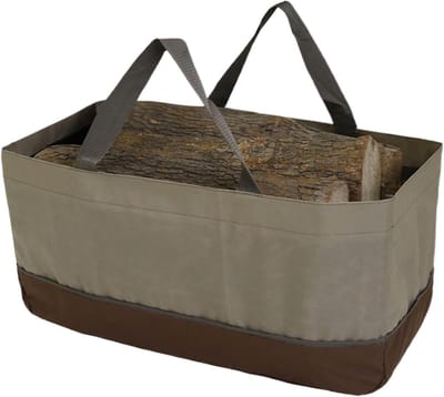 Brandhouttas - Draagtas Opslag - Haardhout Vervoeren - Versterkte Naden - 61 x 30 cm - Zwart