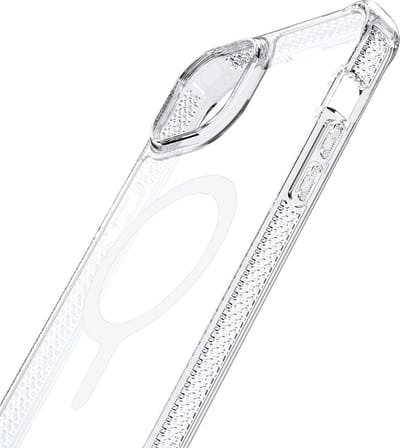 ITSkins Recycled L2 Hybrid R cover - transparant - voor iPhone 14 Plus Geschikt voor Draadloos Opladen