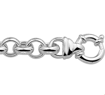 Zilver Gerhodineerde Collier jasseron 11 mm 1312167 45 cm