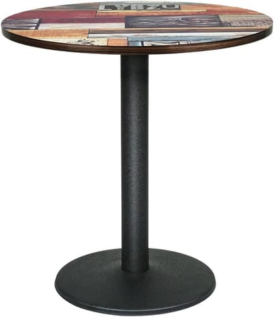 Eettafel Hout Vierkant - Keukentafel Klein - Eten Zitten - Stalen Voet - 60x60x75 cm - Natuurlijk Hout