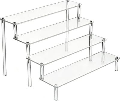 Transparante acryl displaystandaard voor parfum, make-up en cupcakes - Eenvoudige montage en 4-laags organizer voor vinylfiguren en aftershave