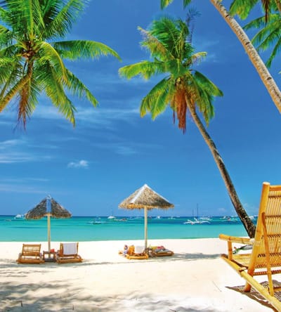 Fotobehang - Tropical Beach 225x250cm - Vliesbehang