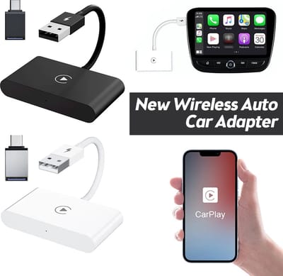 LEA Apple CarPlay Dongle - Draadloze CarPlay - Inclusief USB-C - Wit - Te gebruiken met ingebouwde Apple CarPlay en Apple iPhone