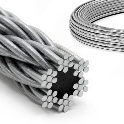 DQ-PP STAALKABEL - 6x19 - 3 mm - 25 m - Gegalvaniseerde staalkabel - Bosbouwkabel - Lierkabel - Spankabel - Geschikt voor diverse toepassingen zoals lieren - Bevestigingen en het trekken van zware lasten