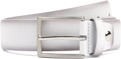 Suitable Riem Structuur Leer Wit - Maat 105 - Heren leren broekriem / broeksriem - Ceintuur - Riem formeel