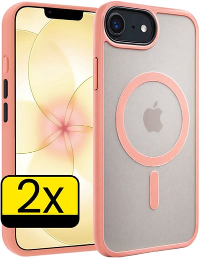 Hoesje - 2 Stuks - Geschikt voor Apple iPhone 17e - Magsafe Compatible - Sterk & Shockproof - Back Cover - Shock Proof Case - Telefoon Hoes - Telefoonhoesjes - Perzik