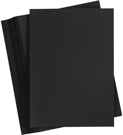 Karton - Hobbykarton - Zwart - DIY - Knutselen - Kaarten Maken - A5 - 14,8x21cm - 200 grams - Creotime - 100 vellen