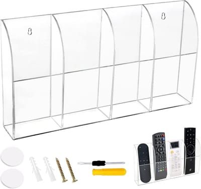 Wandhouder Afstandsbediening Organizer Acryl Opbergdoos voor TV, Airco en Meer