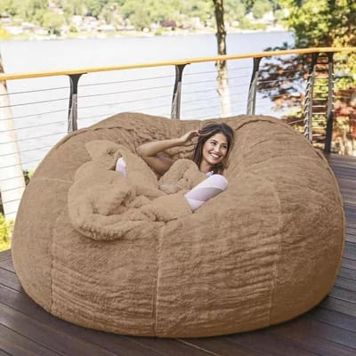 Accueil éponge lit pouf housse de chaise housse Double chambre balcon grand canapé rond doux moelleux kaki