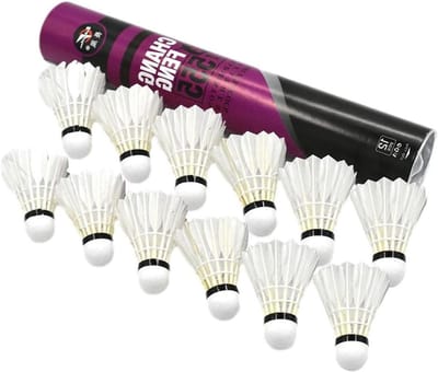 Badminton Ballen - Shuttlecocks Trainingsballen - Sporten Buiten - Duurzaam Eendenveer - 12 Stuks - Willekeurig Gesorteerd