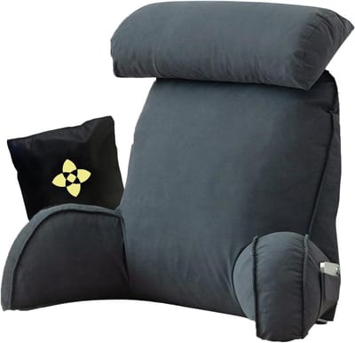 Leeskussen Rugsteun - Bedkussen Neksteun - Ontspannen Lezen - Afneembare Hoes - 75 x 50 cm - Blauw