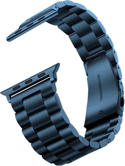 DrPhone RSV7 Armband - Roestvrij Staal – Geschikt voor Apple Watch Band 42/44/45/46/49mm – Compatibel met Series 3, 4, 5, 6, 7, 8, 9, 10, SE en Ultra/Ultra 2 - Navy Blauw