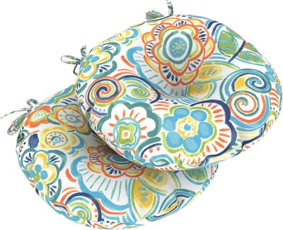 Buiten Zitkussens - Terrasstoelkussens Rond - Comfortabel Zitten - Waterafstotend Materiaal - 38x38x10 cm - Grijs