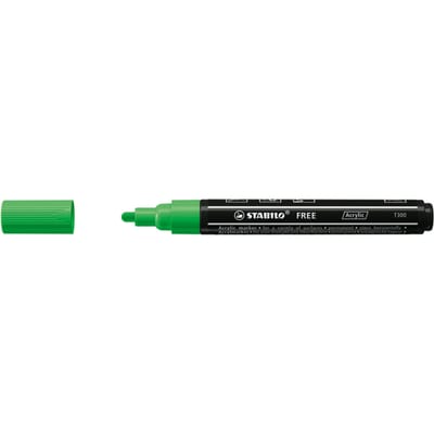STABILO FREE - Acryl Marker - T300 - Ronde Punt - 2-3 mm - Blad Groen - per stuk