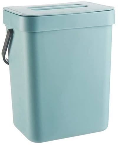 Dailygoods- Compostbak 3L - Wandgemonteerd Ontwerp - Huishoudvoedselafvalbak - Prullenbak met Deksel - Eenvoudige Opslag - Polypropeen Materiaal - Vuilnisbak