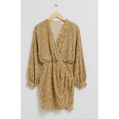 & Other Stories La Arlene Party Dress Beige Size: 34 | Mini Dresses Outlet | Dames | Goud