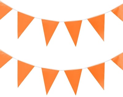 Dailygoods- Driehoekige Banners 15 m - Feestvlaggetjes - Wimpel - Papieren Decoratie - Herbruikbaar - Binnen/Buiten Gebruik - Feestvlaggen