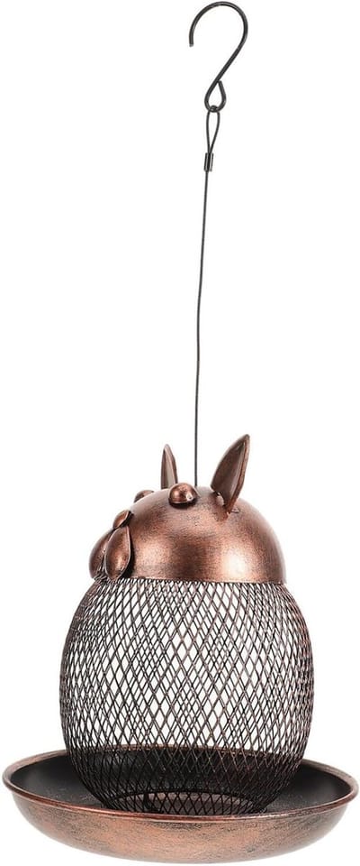 Voederbak Buitendieren - Voederhuisje Dier - Dieren Voeren - Grote Capaciteit - 20 x 19 x 19 cm - Koffie