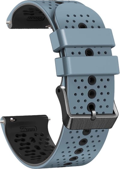 Siliconen bandje - geschikt voor Garmin Vivoactive 4 / Venu 3 / Venu 2 / Forerunner 255 / Forerunner 265 / 570 (47mm) - staalblauw-zwart