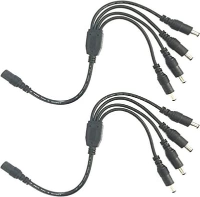 DC Splitter Kabel 5,5 mm x 2,1 mm voor LED Strip en CCTV Camera - 1 naar 4 Aansluiting