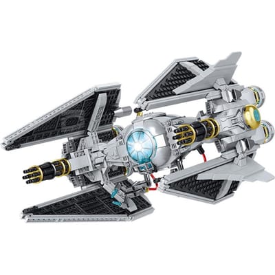 Ruimteschip MOC TIE Interceptors Bouwstenen Gewijzigd van Keizerlijke Jagers Model DIY Assemblage Bakstenen Speelgoed Cadeau gray
