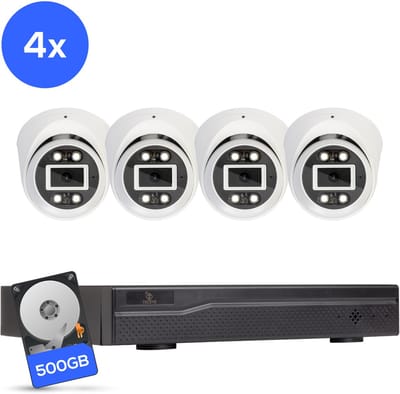 Teceye Compleet Camera Beveiliging Set met 4x POE Camera's - Beveiligingscamera - Beveiligingscamera binnen - Beveiligingscamera buiten - CCTV Camera systeem - Beveiligingscamera set - Bewakingscamera set
