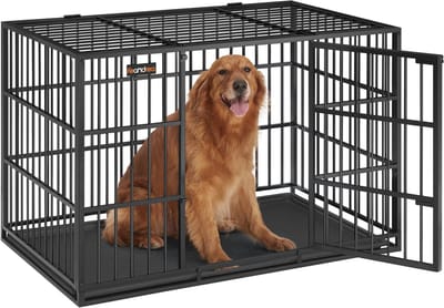 Feandrea - Hondenbench - Voor Middelgrote en Grote Honden - Uitneembare Bodem - Dubbele Deuren