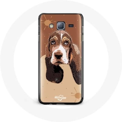 Hoesje voor de Samsung Galaxy J7 Basset Hound hondengezicht