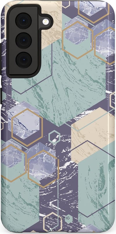 Casetastic hoesje geschikt voor Samsung Galaxy S21 FE 5G - Dubbellaagse bescherming - Veerkracht - Fashion Case - Zilver Crème