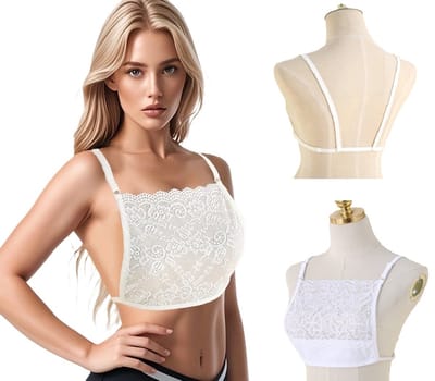 Stijlvolle Verstelbare Kanten Décolleté Bedekker Met Bloempatroon I Décolleté Cover I Borstbedekking I One Size I Wit
