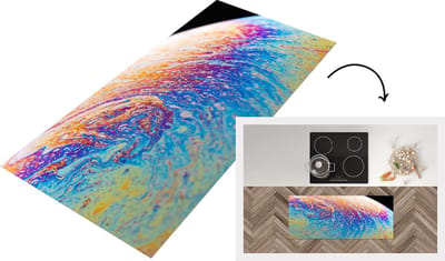 Keukenloper - Loper keuken - Bel met kleuren van een regenboog - 120x50 cm - Keukenloper vinyl