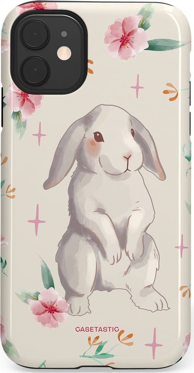 Casetastic Hoesje Geschikt voor Apple iPhone 11 - Stijlvolle Beschermende Duo-layer Case - Klein konijntje