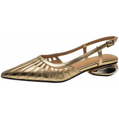 Nieuwe Lente en Zomer Dames Bandjes Puntige Neus Hoge Hak Schoenen Goud Zilver Hoge Hak Sandalen Veelzijdige Slingback Hoge Hakken 39