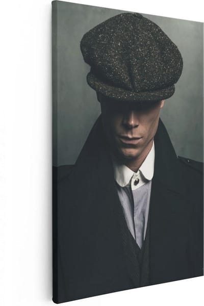 Artaza Canvas Schilderij Gangster - 20x30 cm - Klein - Wanddecoratie Peaky Blinders - Muurdecoratie Portret Man - Kamer Accessoires Mancave