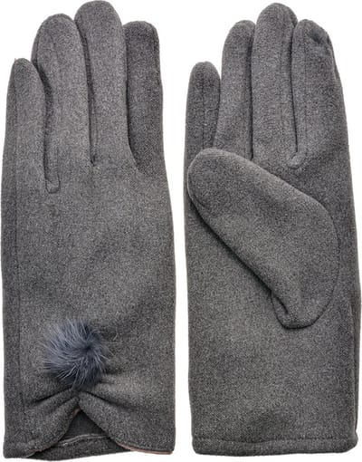 Clayre & Eef Handschoenen Winter 9x24 cm Grijs Polyester