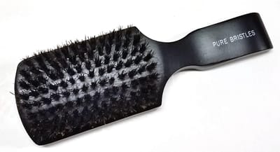 Old Barbers Echt Haren Haarborstel-Zwart-Vierkant-17,5 cm.